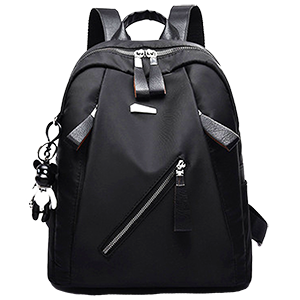 Mochila Negra de Mujer Casual Impermeable de Tela Oxford con Llavero Regalo